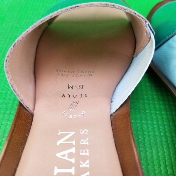 ✅Italian Shoemakers Blue Wedge Sandals Casual Slides Women's 8.5M Made in Italy - Picture 11 of 16